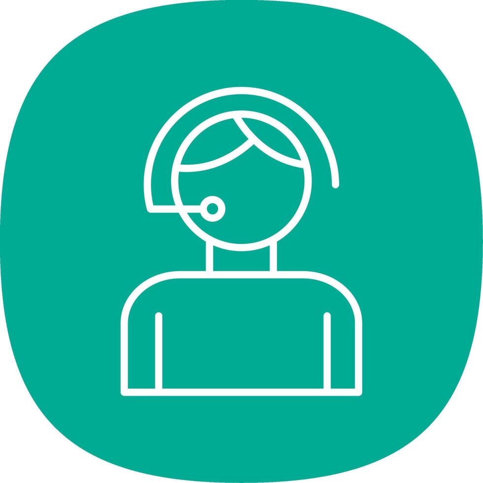 Call Center Agent Line Curve Icon Design vector