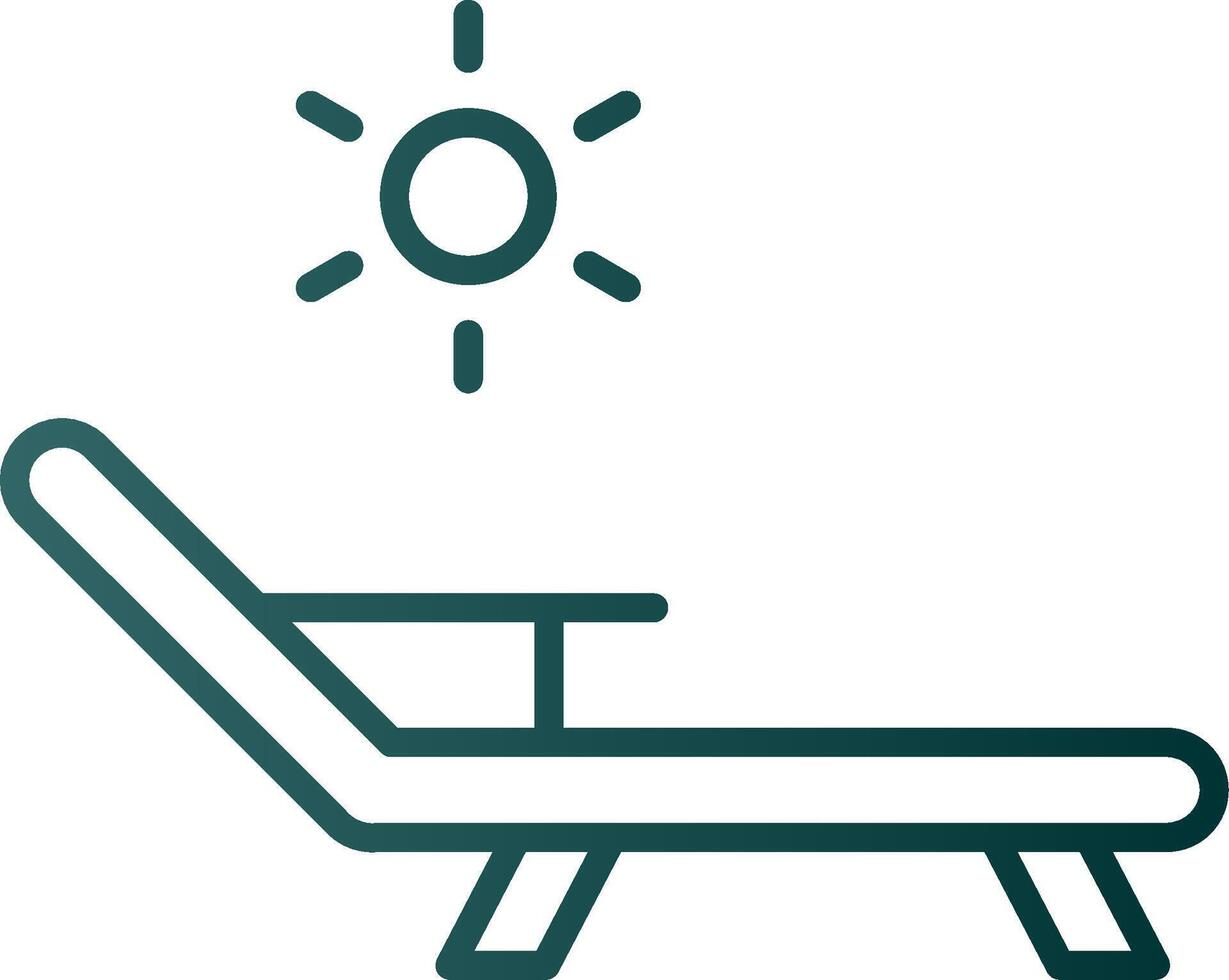Deck Chair Line Gradient Icon vector