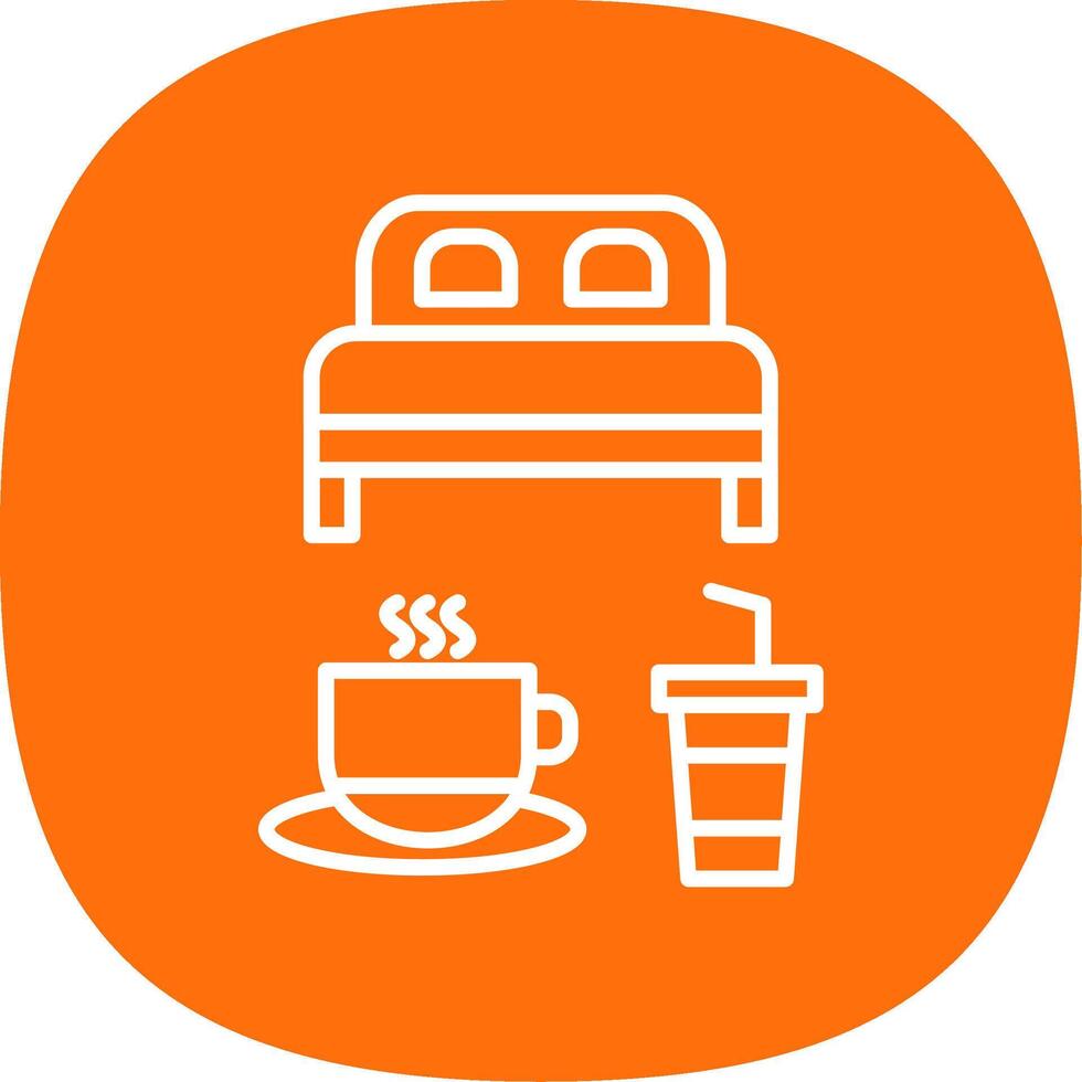 Bed And Breakfast Line Curve Icon Design vector