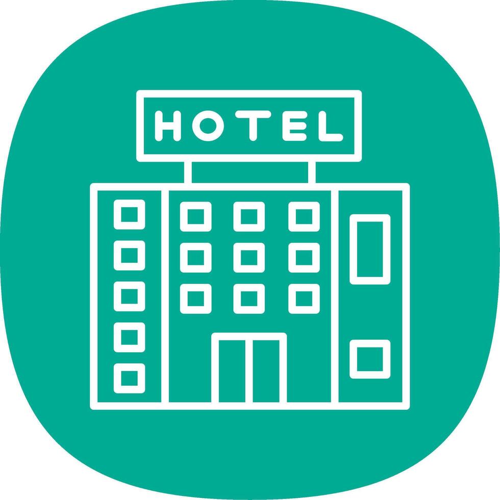 Hotel Line Curve Icon Design vector