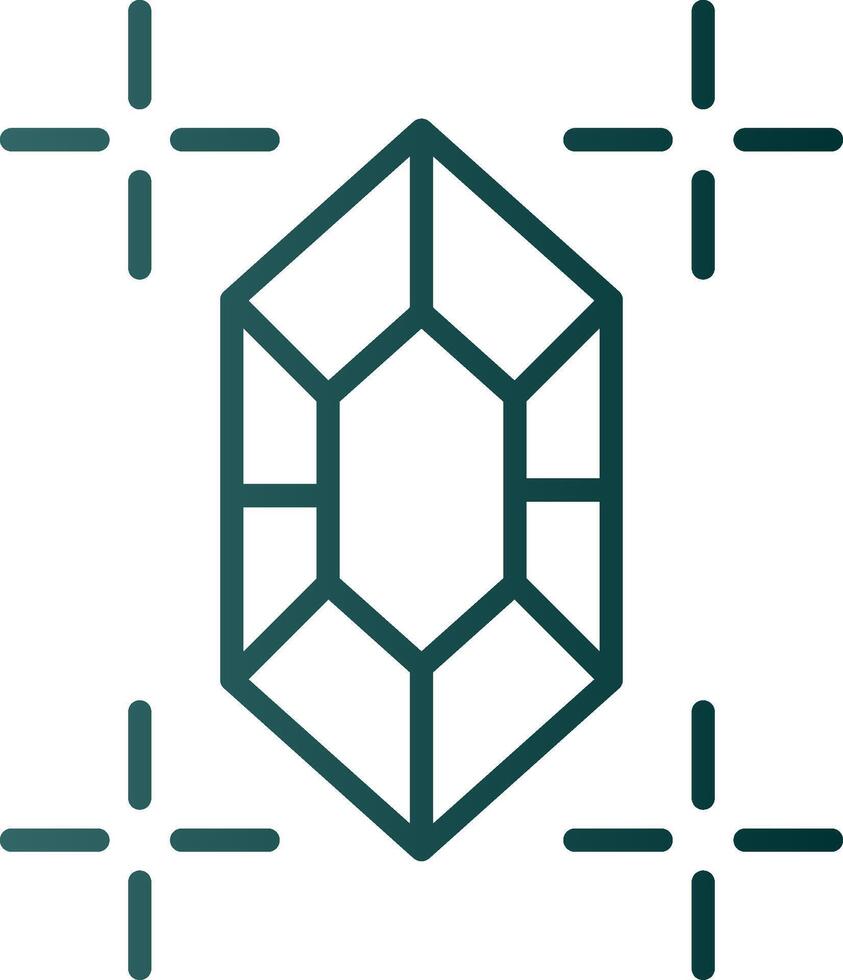 Gem Line Gradient Icon vector