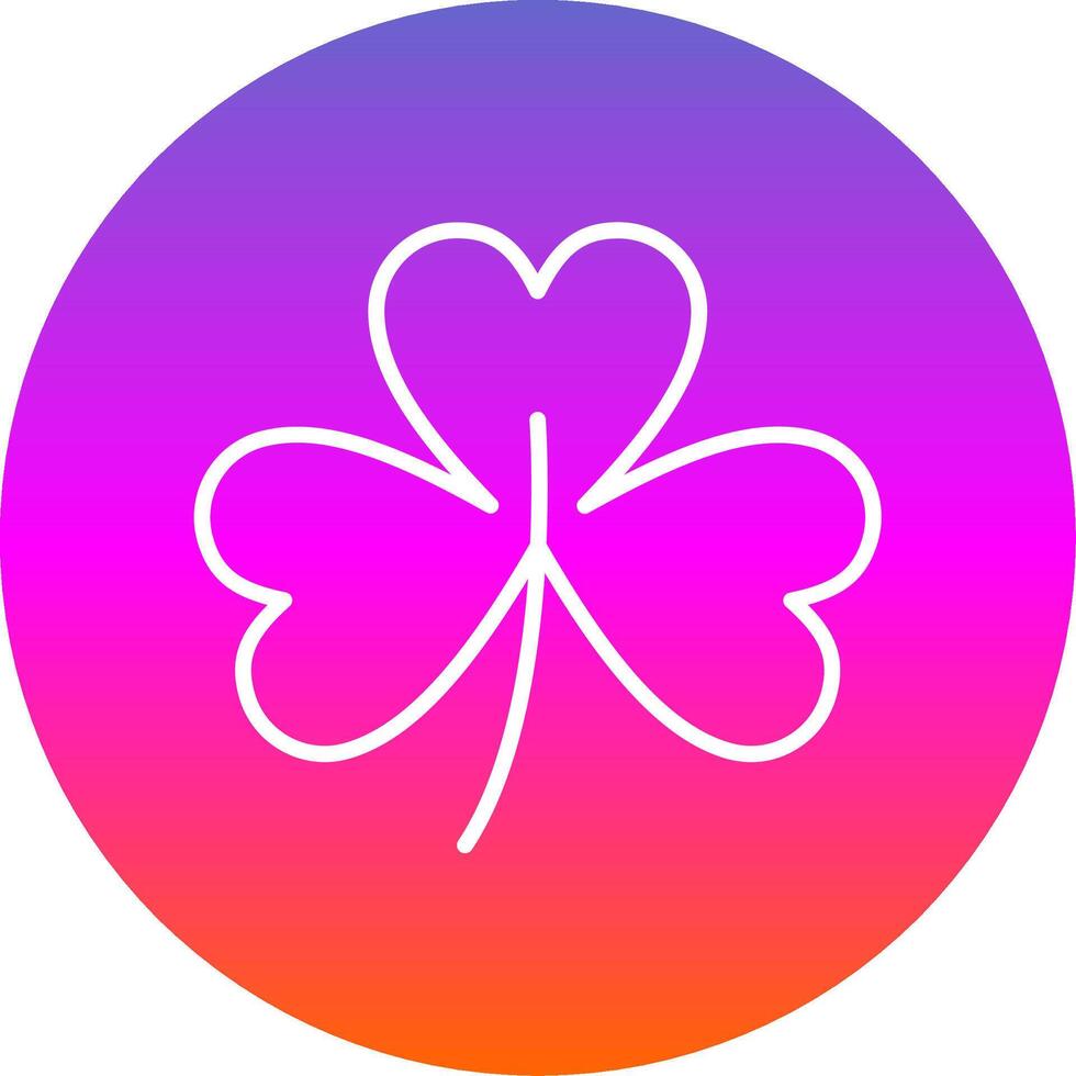 Clover Line Gradient Circle Icon vector