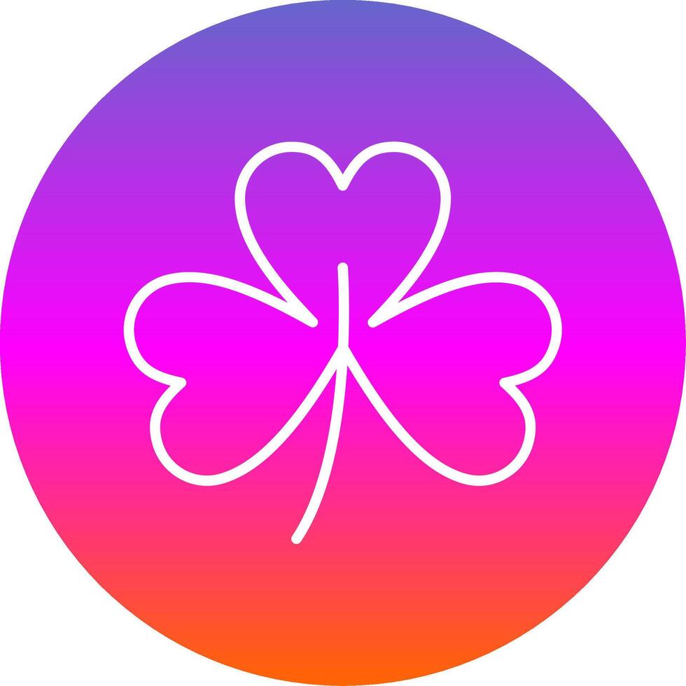 Clover Line Gradient Circle Icon vector