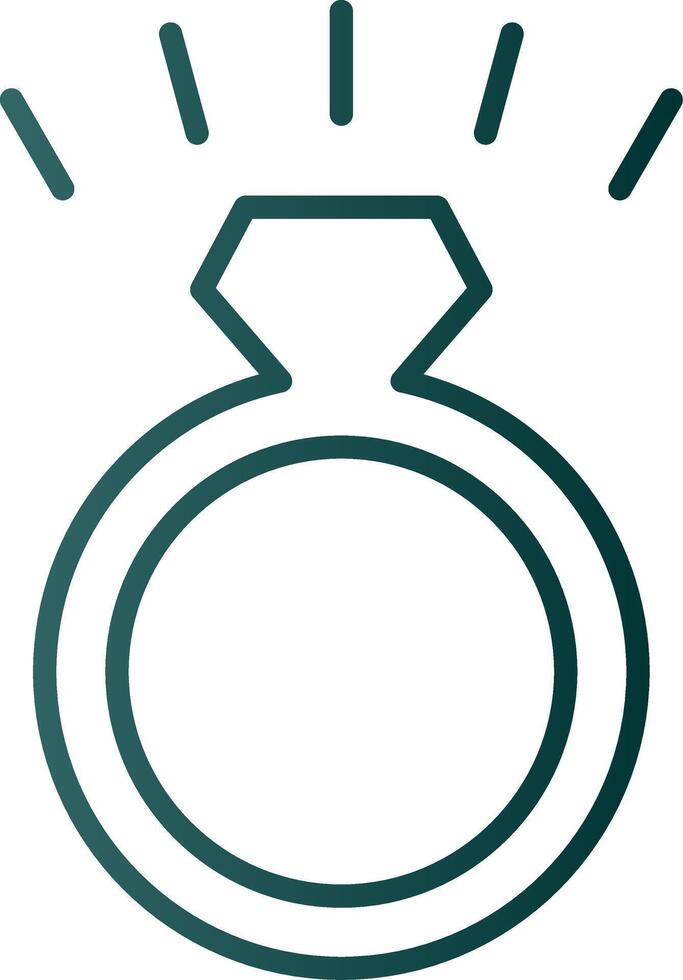Diamond Ring Line Gradient Icon vector