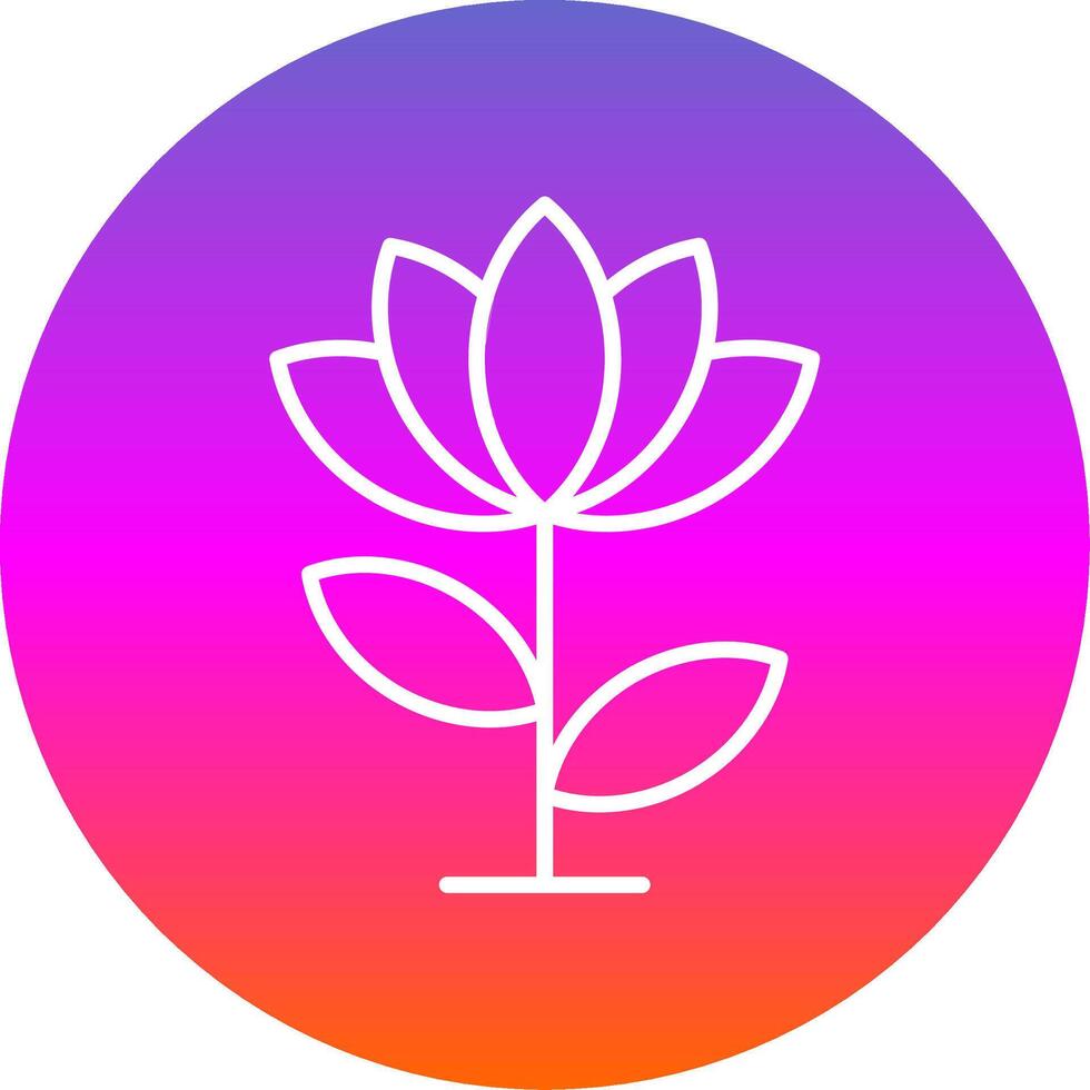 Lotus Flower Line Gradient Circle Icon vector