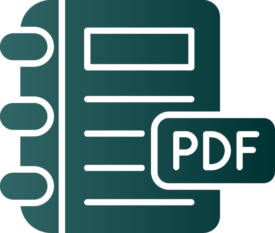 Pdf Glyph Gradient Icon vector