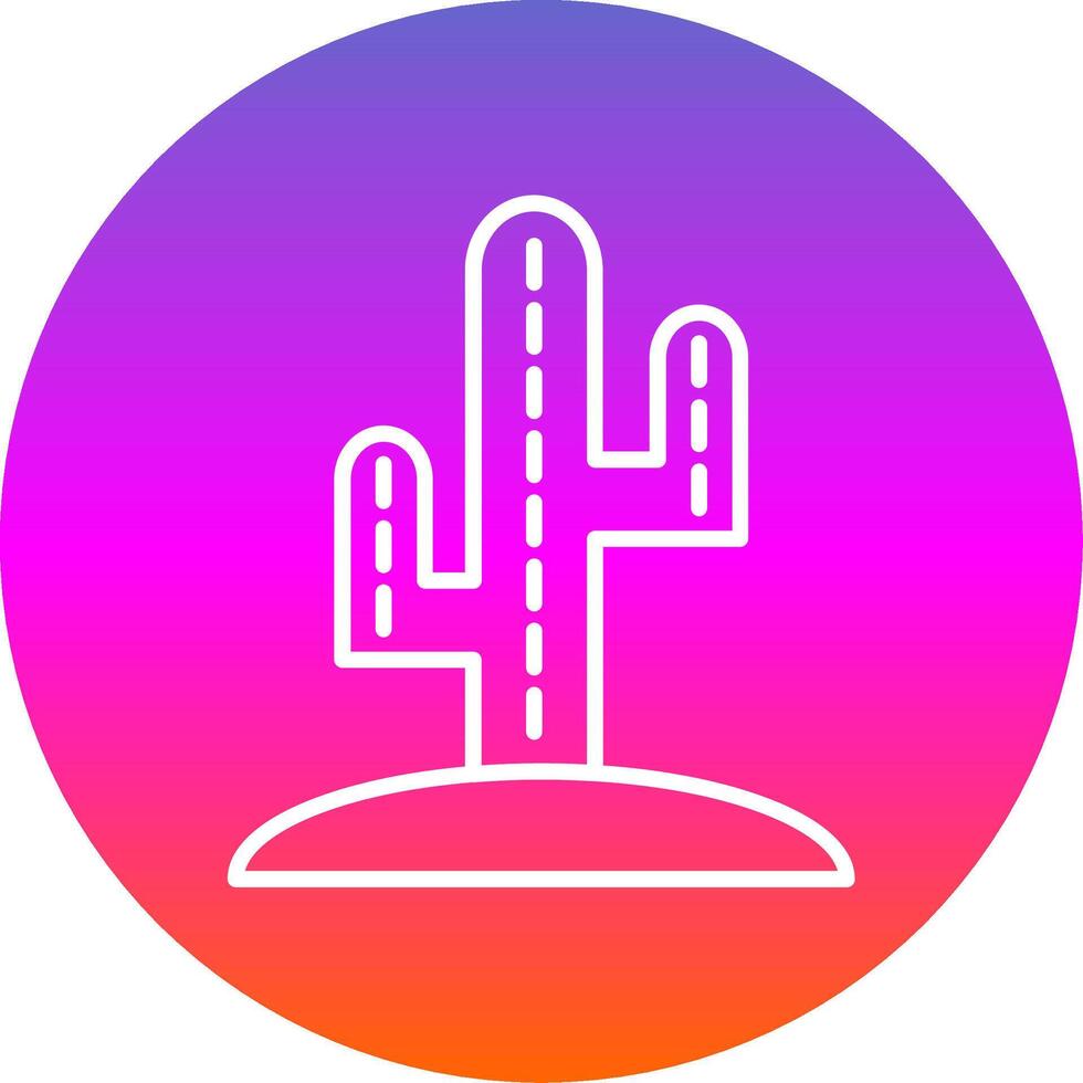 Cactus Line Gradient Circle Icon vector