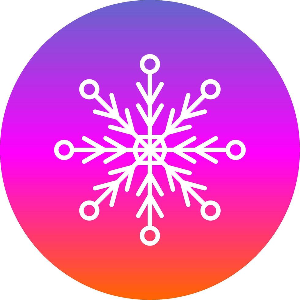 Snowflake Line Gradient Circle Icon vector
