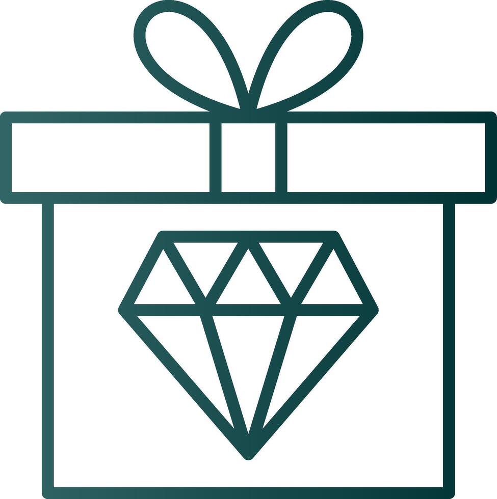 Diamond Line Gradient Icon vector