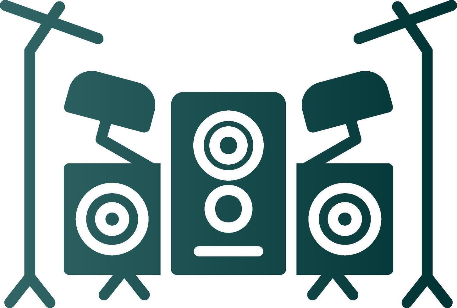Drum Set Glyph Gradient Icon vector