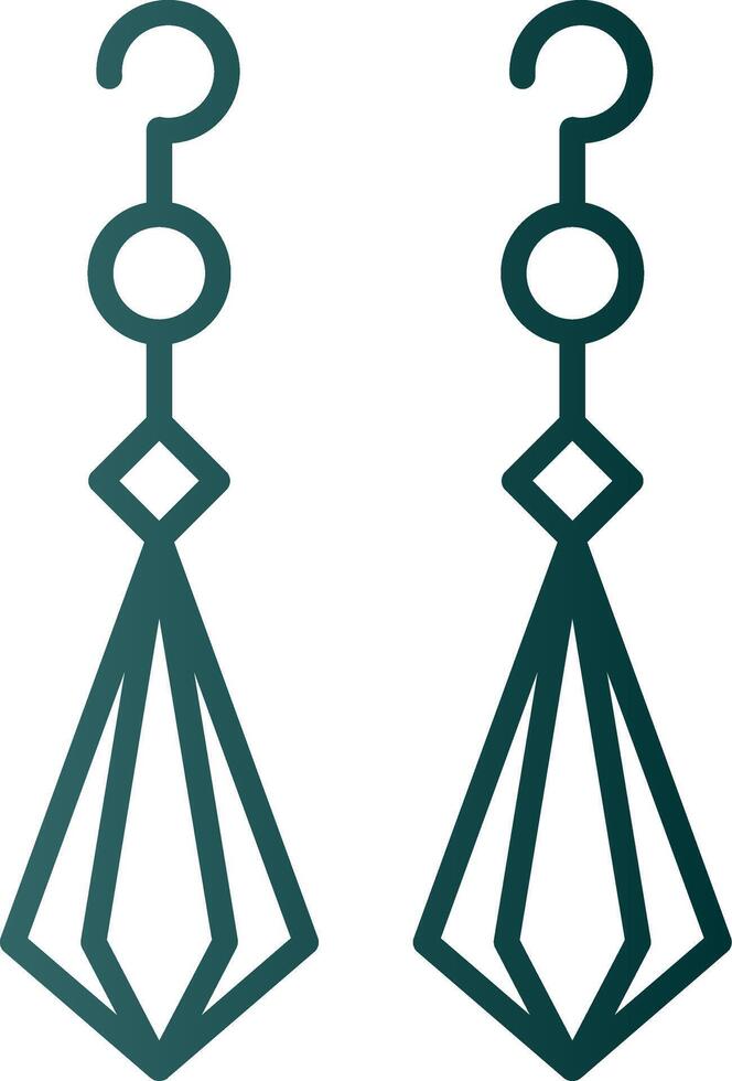 Earrings Line Gradient Icon vector