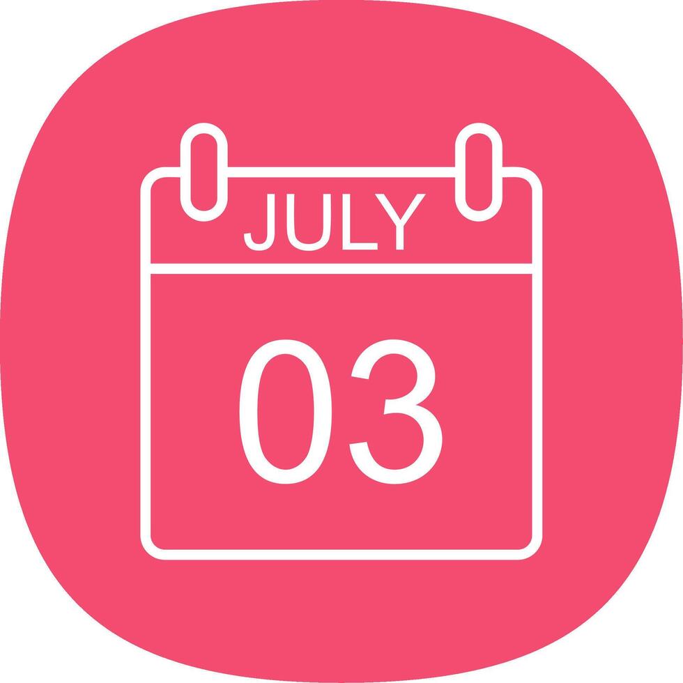 July Line Curve Icon Design vector