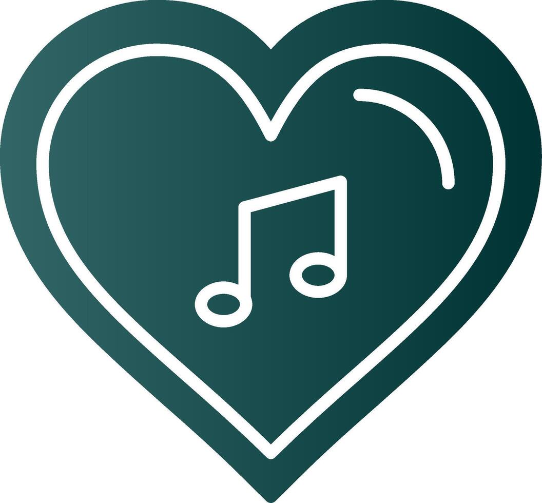 Heart Glyph Gradient Icon vector