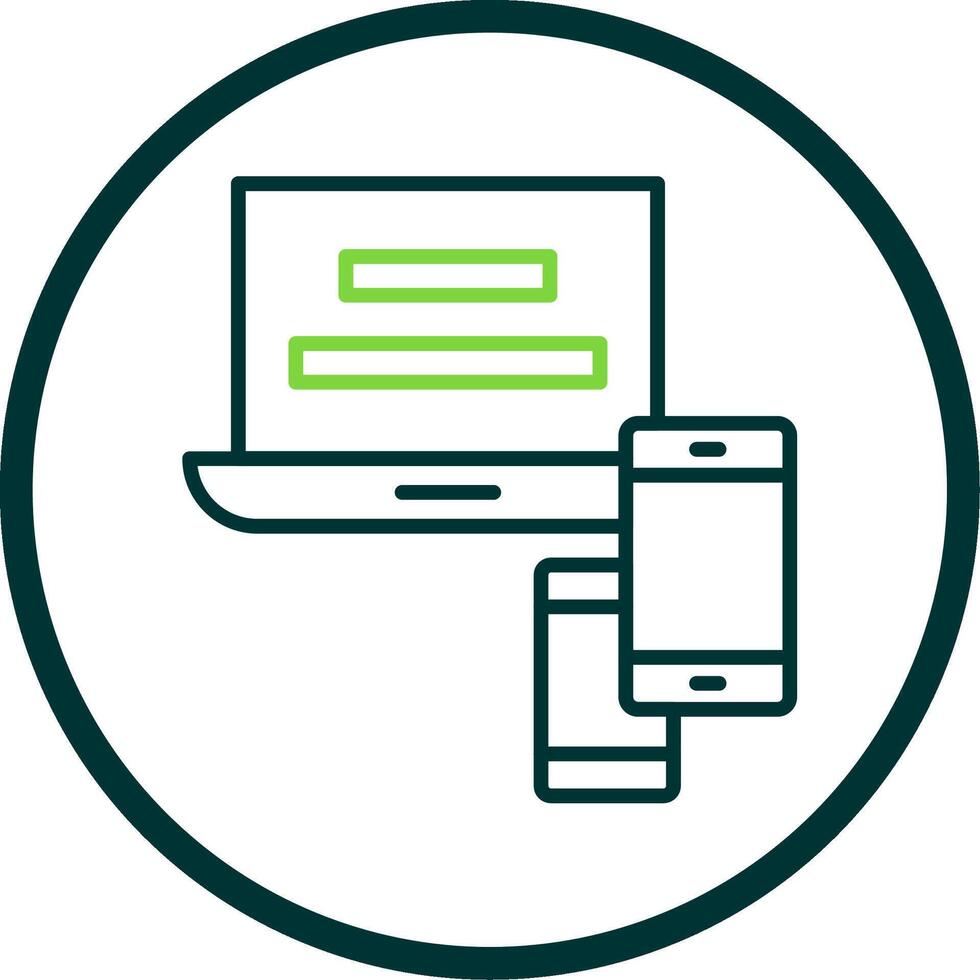 Responsive Website Line Circle Icon Design vector