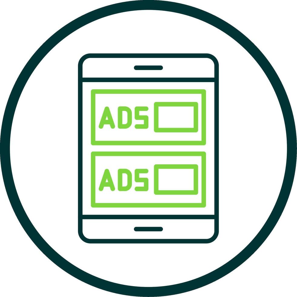 Ads Campaign Line Circle Icon Design vector