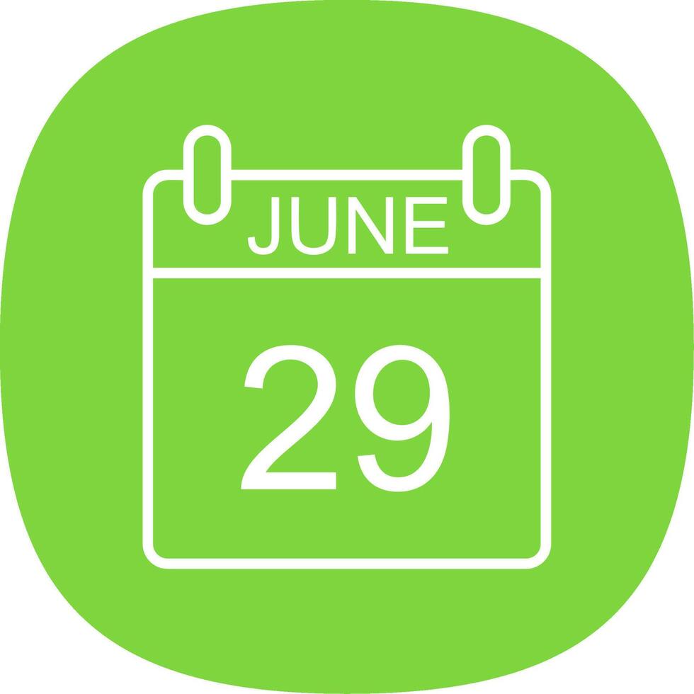 June Line Curve Icon Design vector