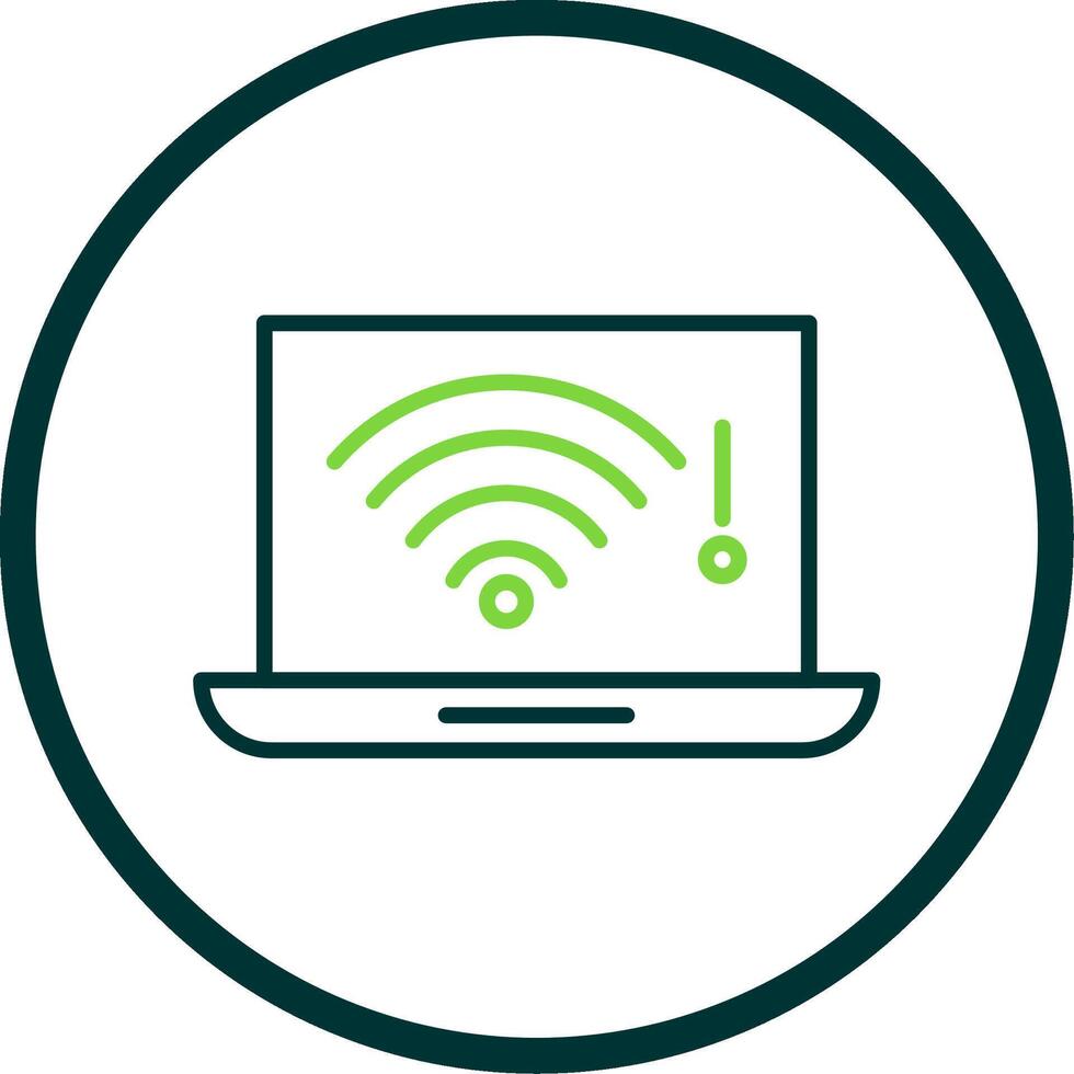 No Wifi Line Circle Icon Design vector