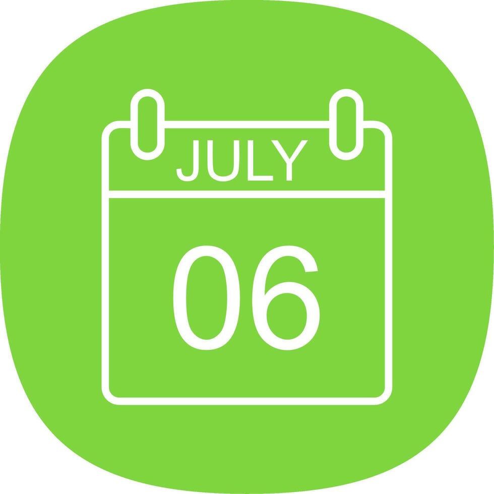 July Line Curve Icon Design vector