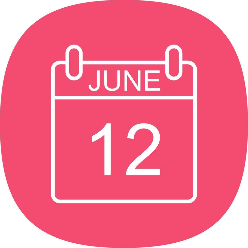 June Line Curve Icon Design vector