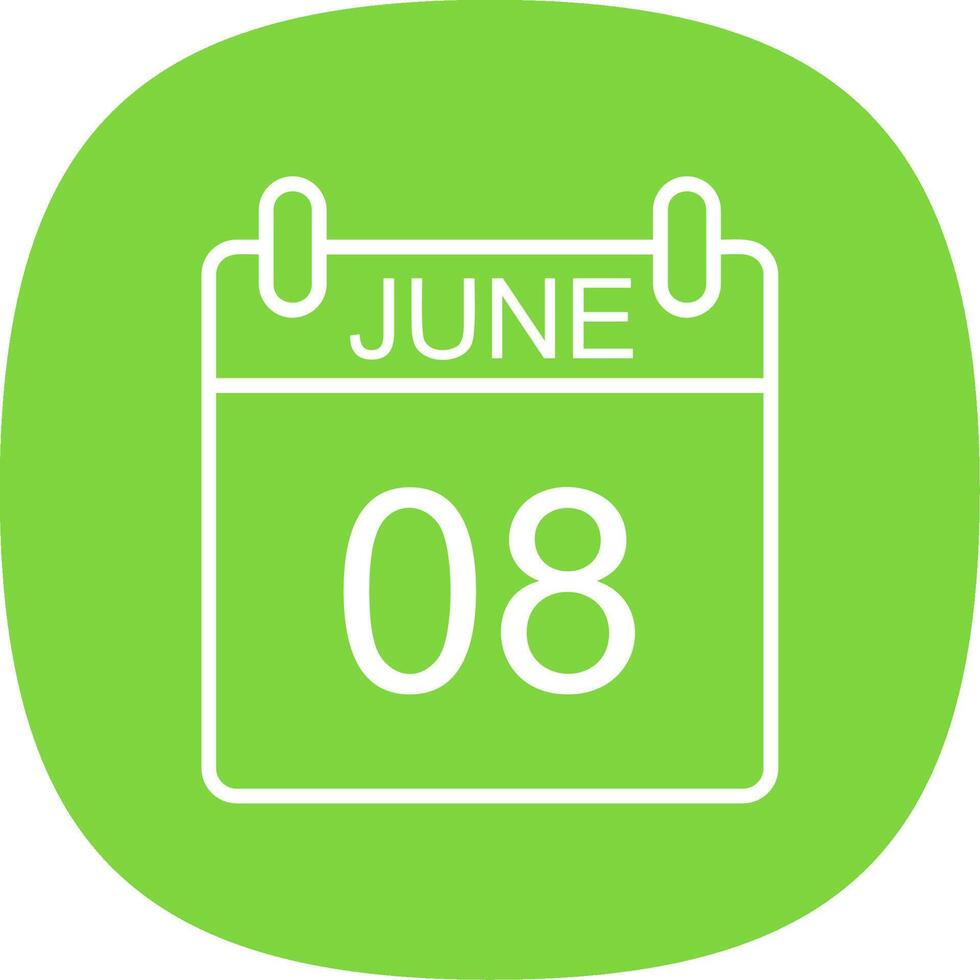 June Line Curve Icon Design vector