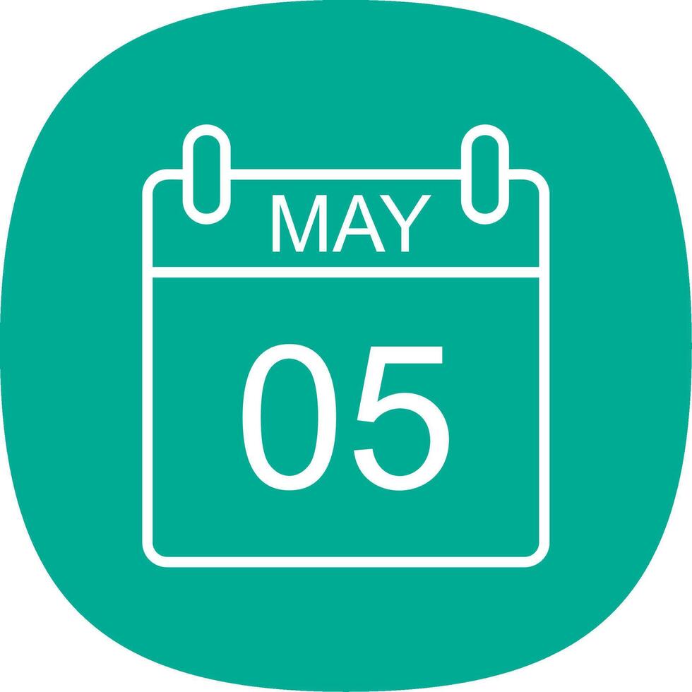 May Line Curve Icon Design vector