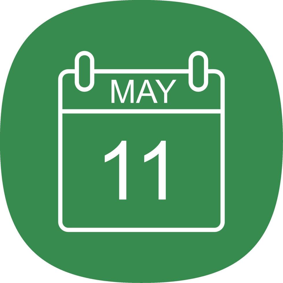 May Line Curve Icon Design vector