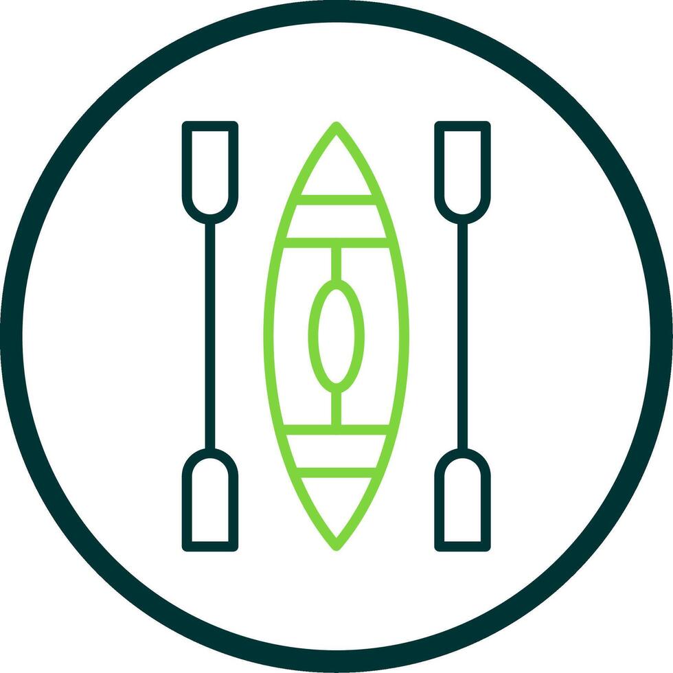 Canoe Line Circle Icon Design vector