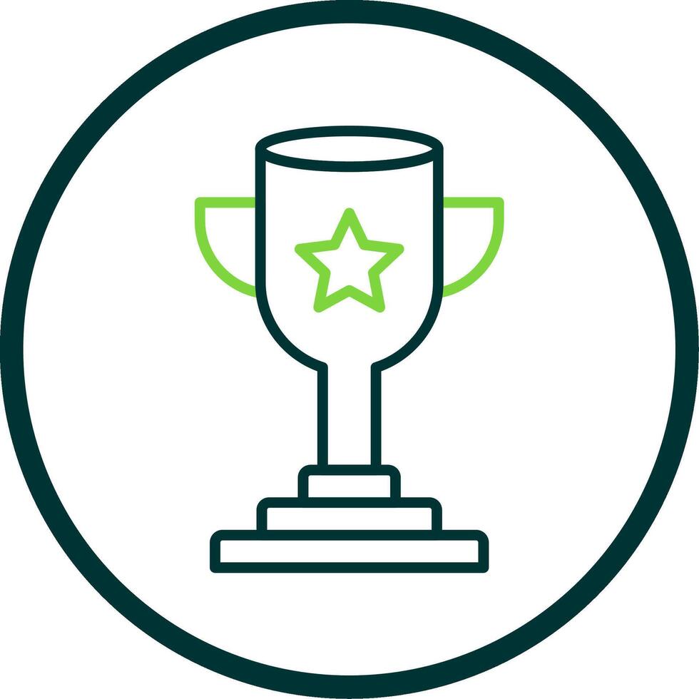 Trophy Line Circle Icon Design vector