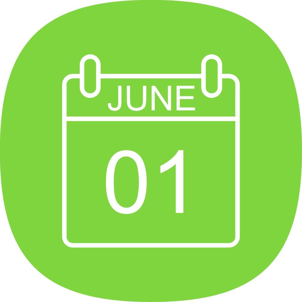 June Line Curve Icon Design vector