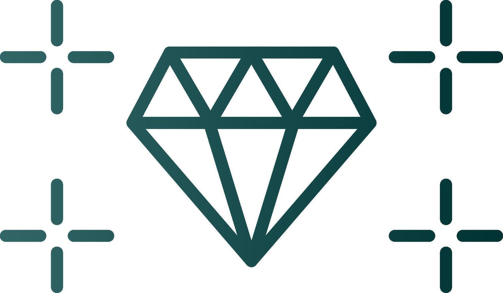 Diamond Line Gradient Icon vector