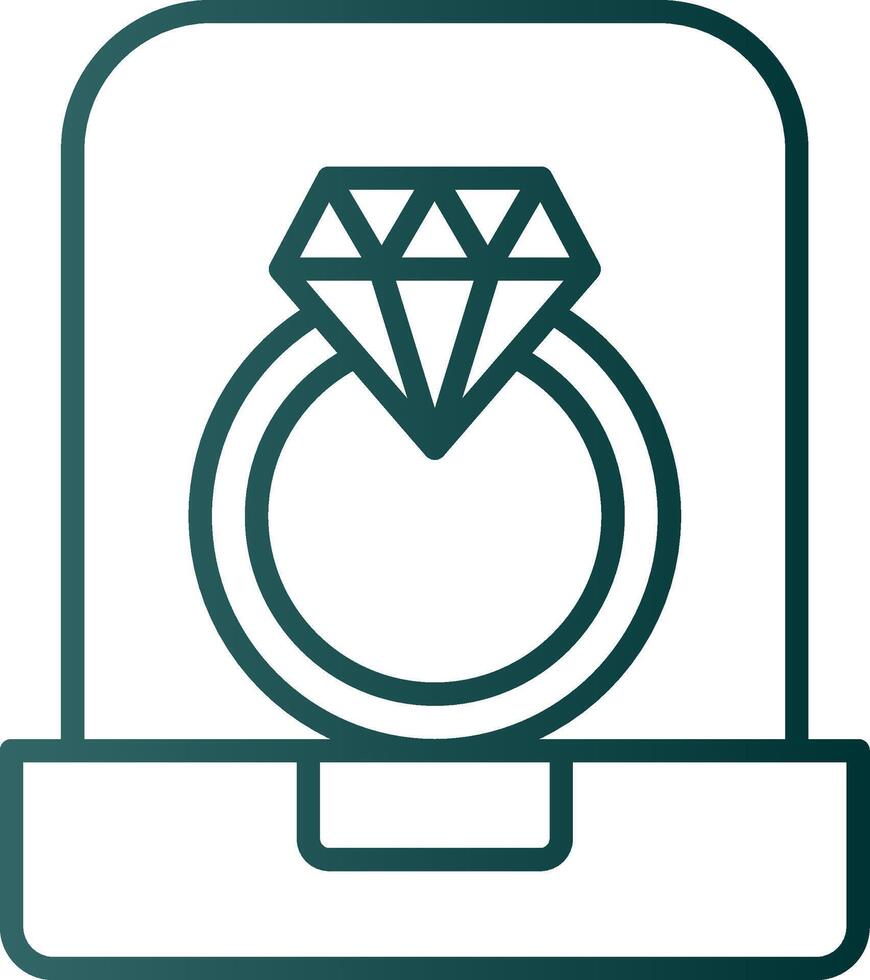 Diamond Ring Line Gradient Icon vector