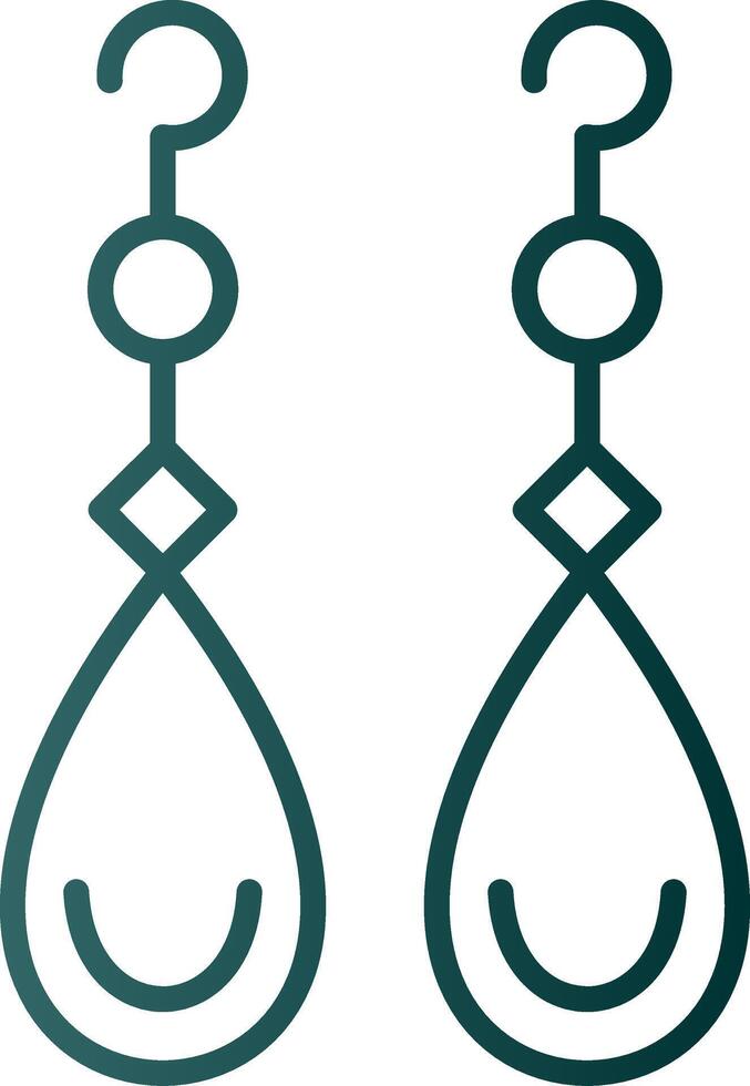Earrings Line Gradient Icon vector