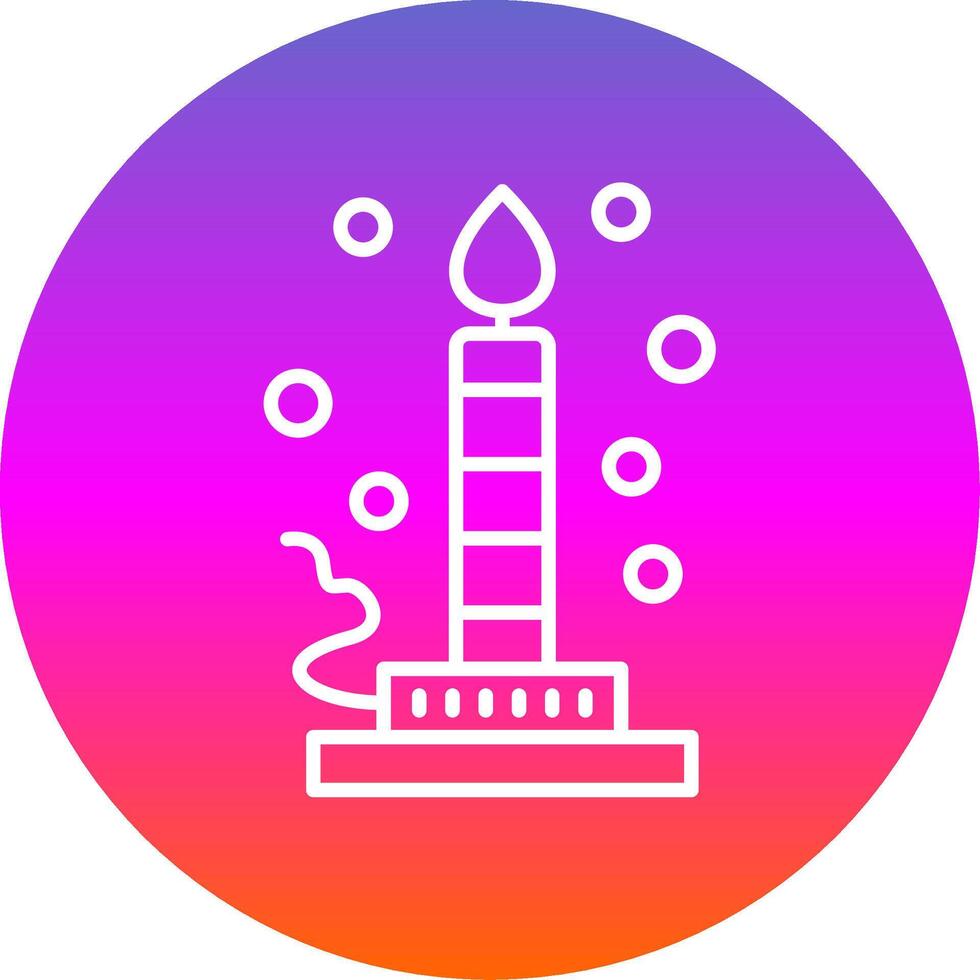 Bunsen Burner Line Gradient Circle Icon vector