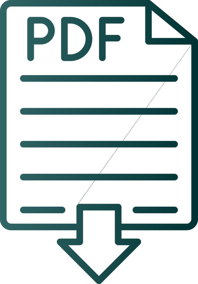 icono de degradado de línea de pdf vector