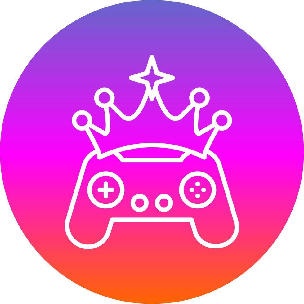 Crown Line Gradient Circle Icon vector