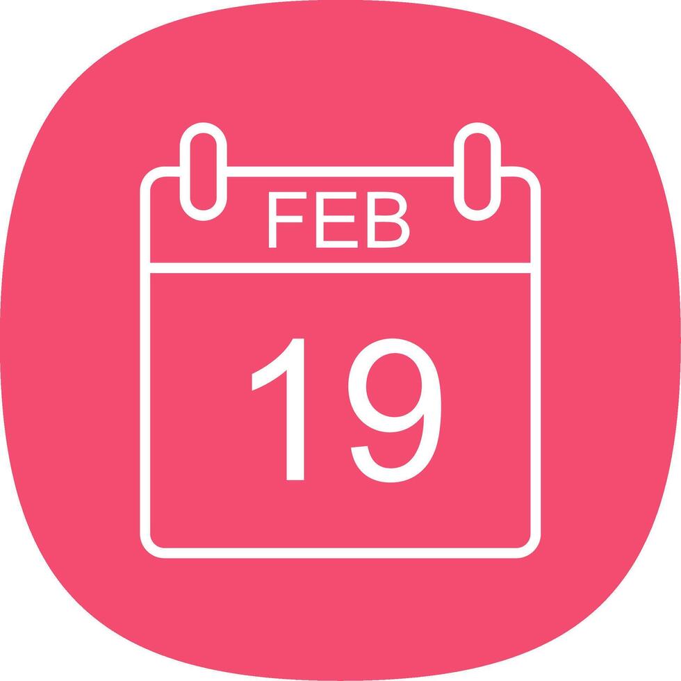 February Line Curve Icon Design vector