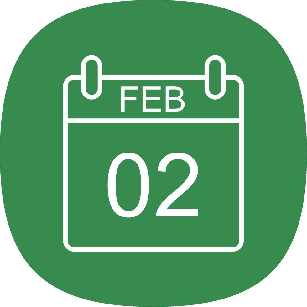 February Line Curve Icon Design vector