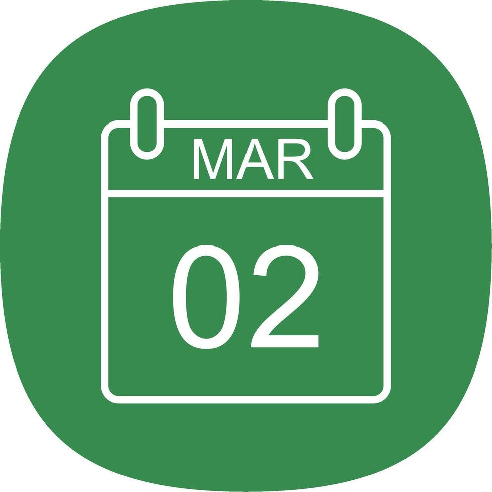 March Line Curve Icon Design vector
