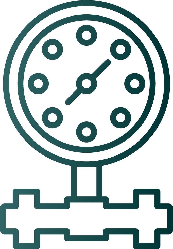Pressure Gauge Line Gradient Icon vector