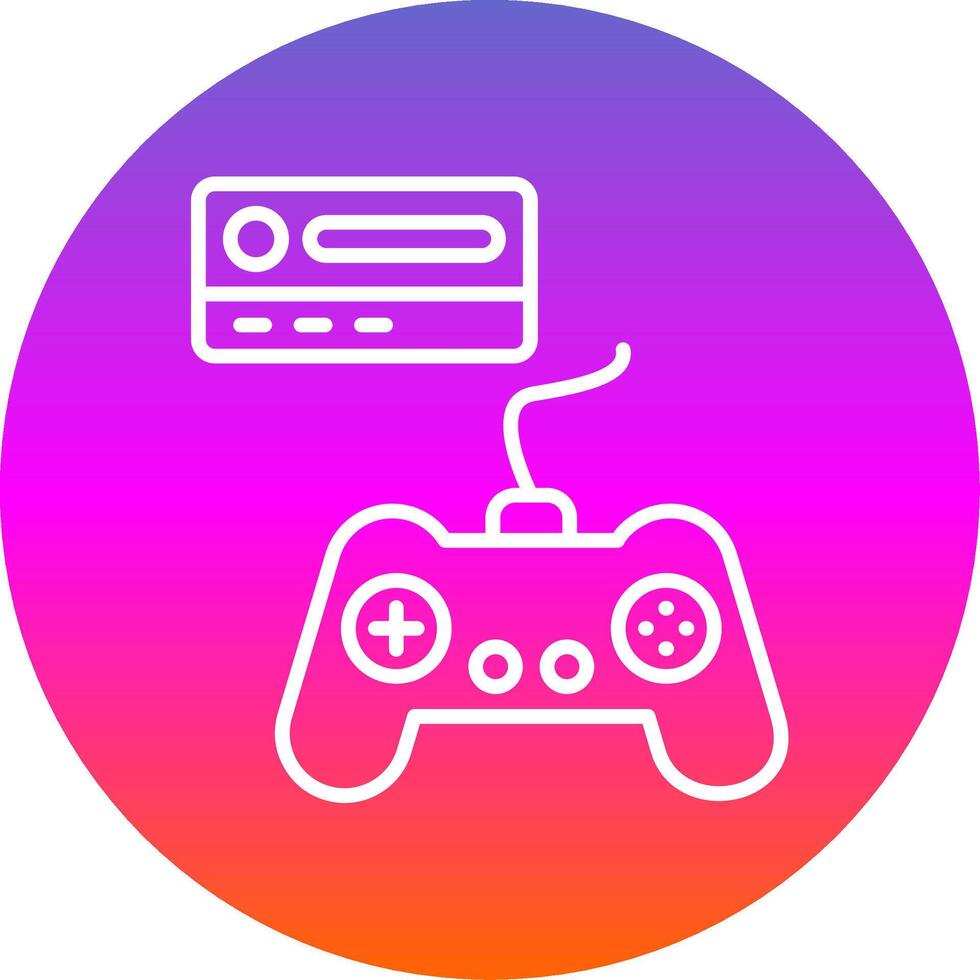 Gaming Console Line Gradient Circle Icon vector