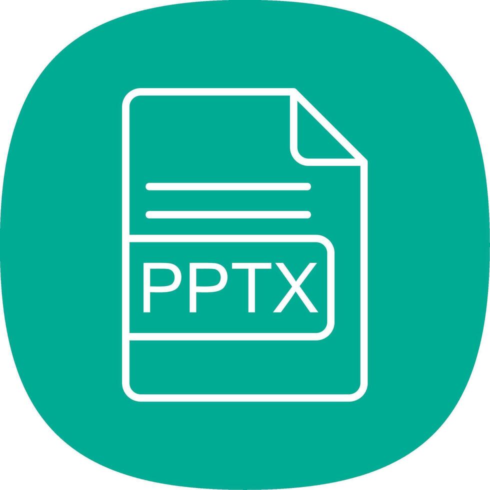 PPTX File Format Line Curve Icon Design vector