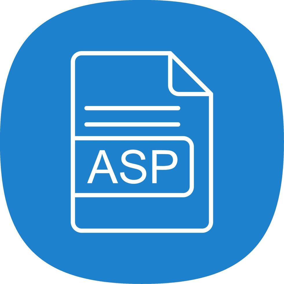 ASP File Format Line Curve Icon Design vector