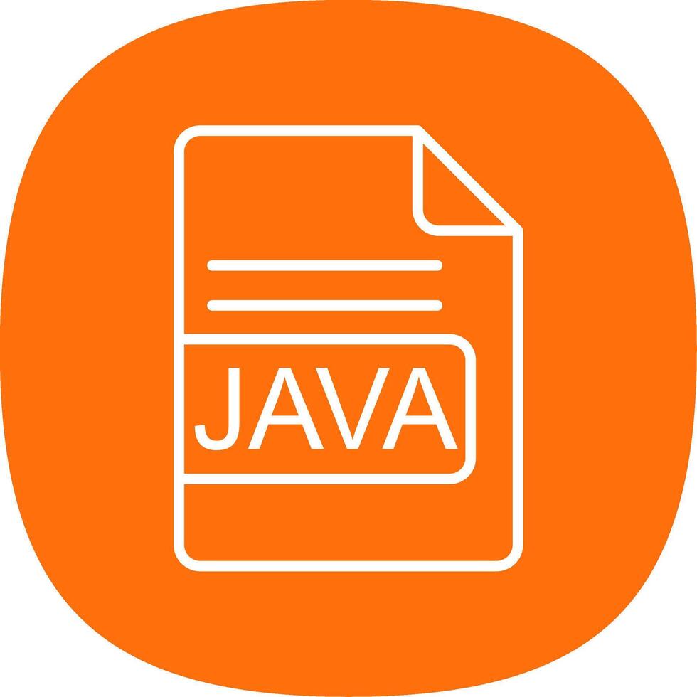JAVA File Format Line Curve Icon Design vector