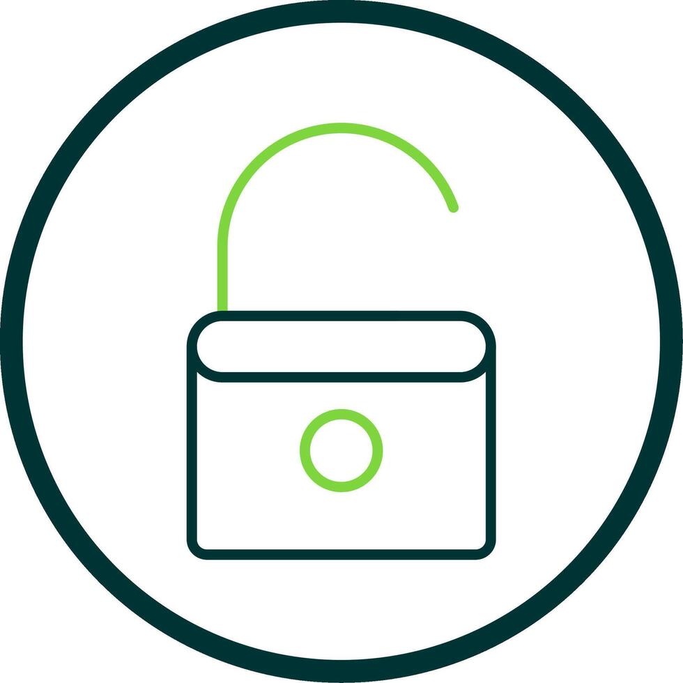Open Lock Line Circle Icon Design vector