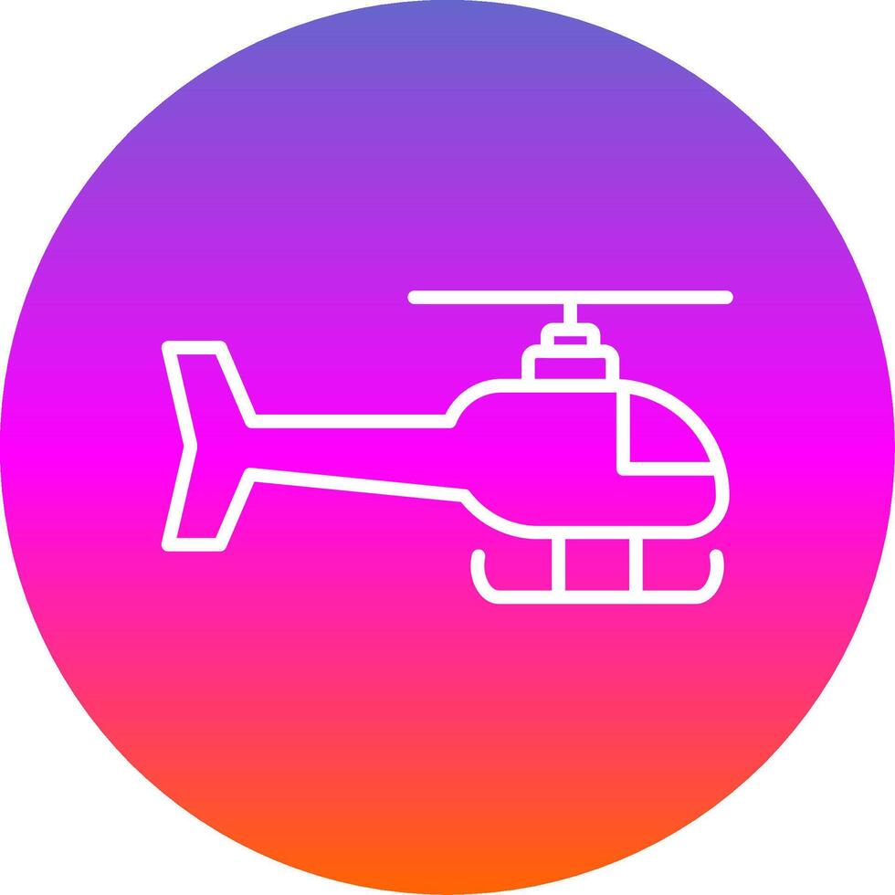 Helicopter Line Gradient Circle Icon vector