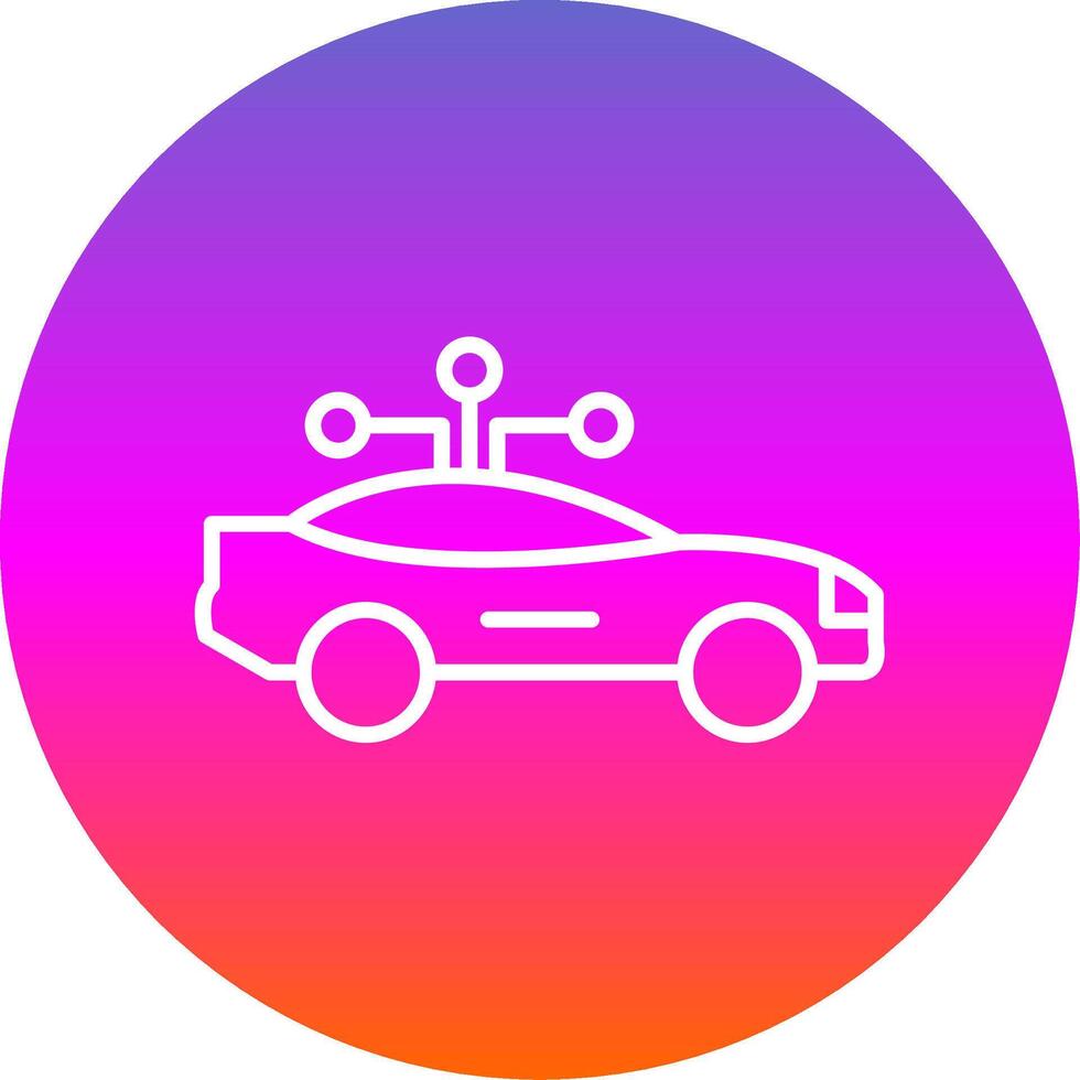 Smart Car Line Gradient Circle Icon vector