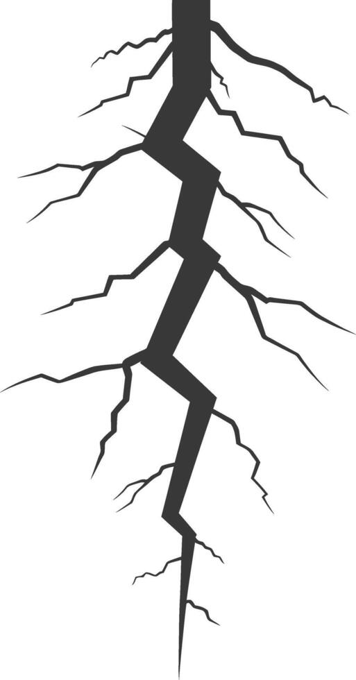 Silhouette Lightning strike bolt black color only vector