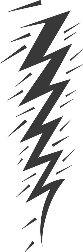 Silhouette Lightning strike bolt black color only vector