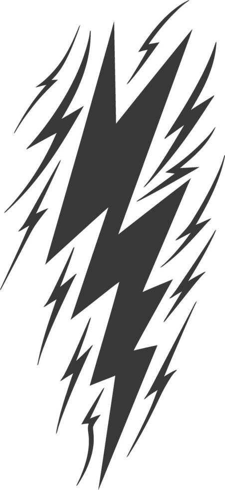 Silhouette Lightning strike bolt black color only vector