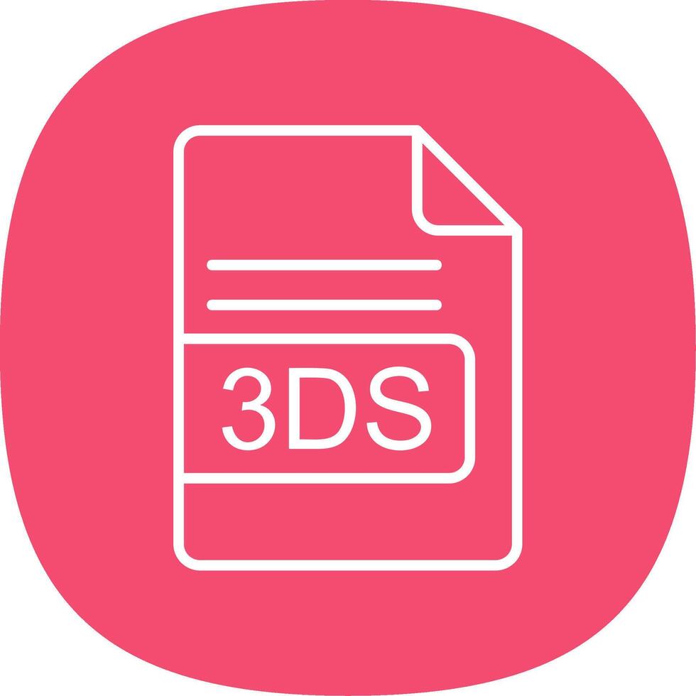 3DS File Format Line Curve Icon Design vector